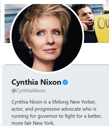 Cynthia Nixon in race for govenor