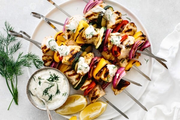 Greek Chicken Kabobs with Tzatziki